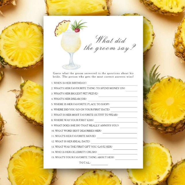 Pina Colada - What did the groom say bridal game (Criador carregado)