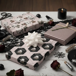 Pincéis e Stripes Rosa Blush no Halloween