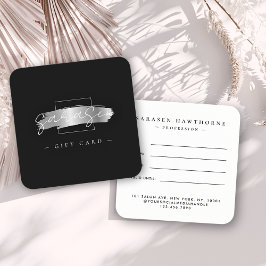 Pincel Chic Traço Preto Faux Silver Gift Card