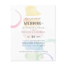 Pincel de Água Moderna Trave Convite de WEDDING