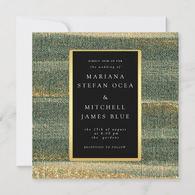 Pincel Verde Elegante com ouro e preto (Frente)