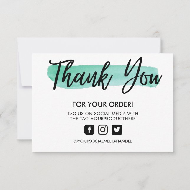 Pincelada de Aquarela Obrigado Inserir Mídia (Frente)