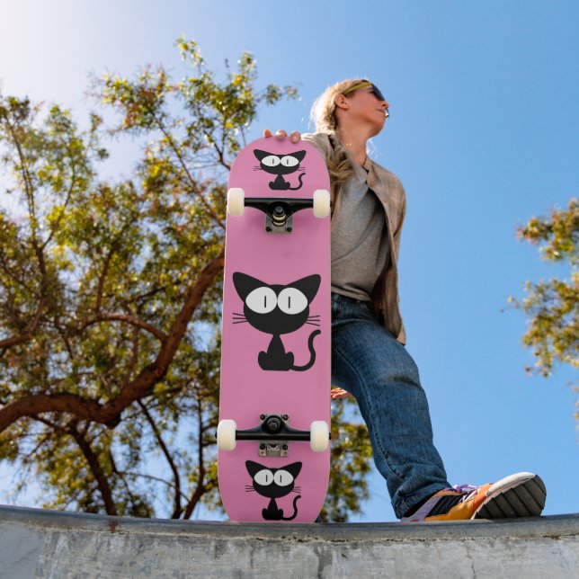 PINCO DE SKATEBOARD DE TINTA PRETA DE GATO (Ao ar livre 1)