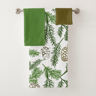 Pine Branches Bath Toalha