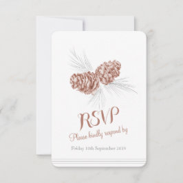 Pine cones de casamento marrom RSVP