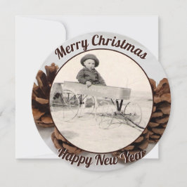 Pine Cones Imaginou Foto Velho e Moçado Natal