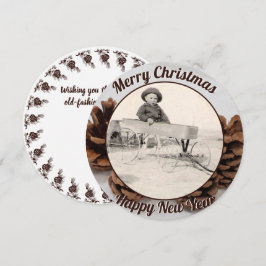 Pine Cones Imaginou Foto Velho e Moçado Natal