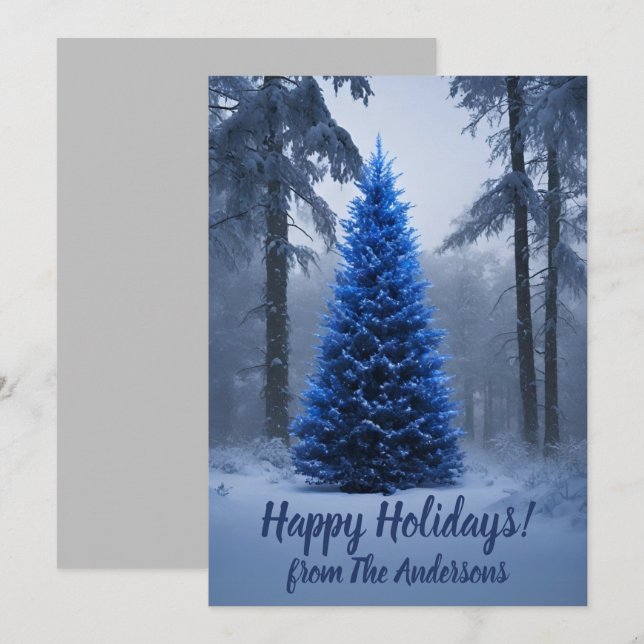 Pine de Natal 54 Felizes Feriados, cartão de sauda (Frente/Verso)