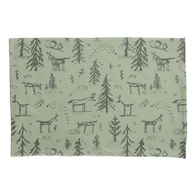 Pine Deer Lake Life - Sage Green Woodland Standard (Frente)
