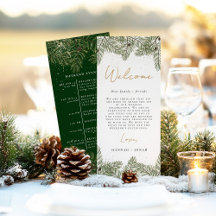 Pine e Dourado Programa de Casamento de Folhagem d