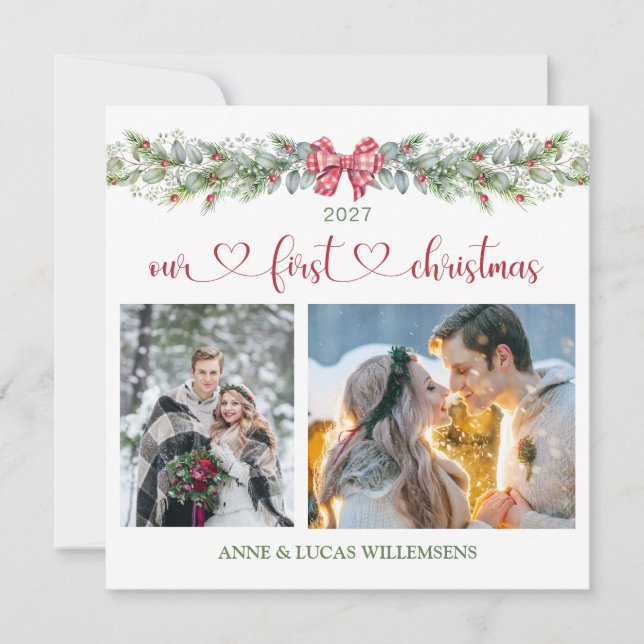 Pine Eucalyptus Nossa Placa Plana De Foto De Natal (Frente)