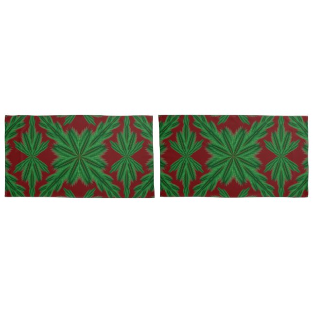 Pine Mandala Garnet King Pillowcases (Traseira-Conjunto)