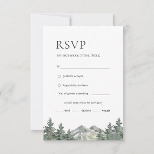 Pine Tree Mountain Weding Menu Choice RSVP