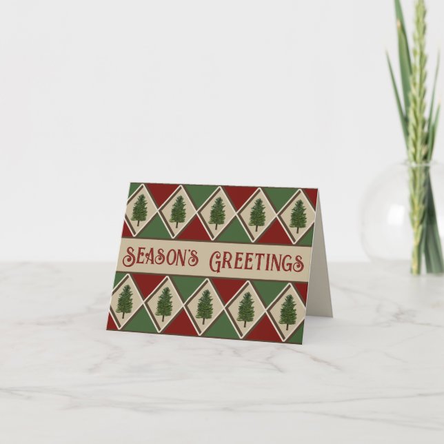 Pine Trees e Cartão de Saudação Harlequin (Frente)
