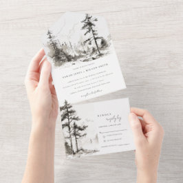 Pine Woods Mountain Landscape Casamento
