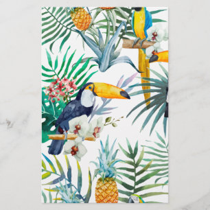 Pineanás de Verão Tropicais Pássaros Pássaros