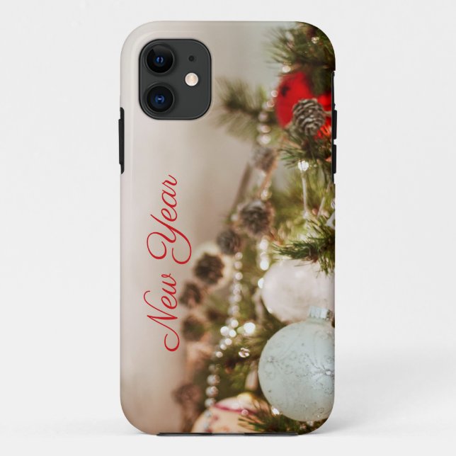 Pinecone castanho - Capas de iphone de Natal branc (Verso)