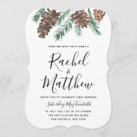 Pinecone de inverno| Convite Para Casamento