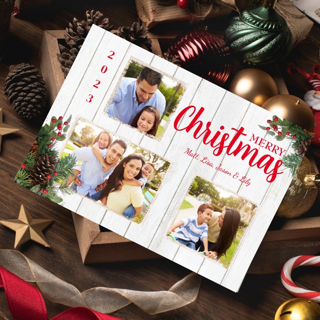 Pinecone e Holly Feliz Cartão de Férias de Natal (Criador carregado)