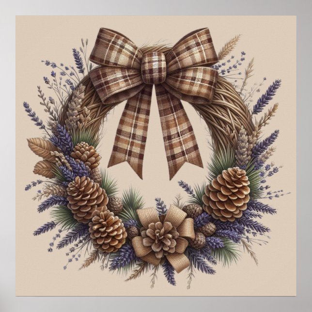 Pinecone Wreath Poster (Frente)