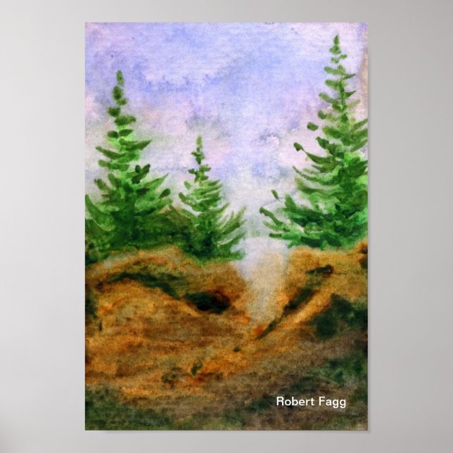 Pines na Impressão de Arte Rochosa (Frente)