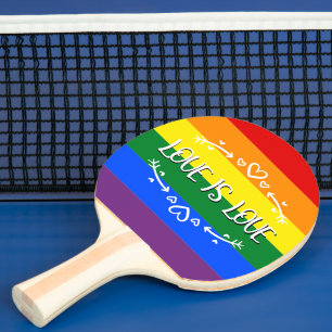 Ping Pong O Amor é Amor Arco-íris Orgulho LGBTQ Raquete de P