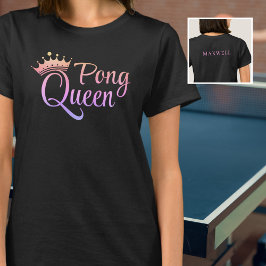 Ping Pong Queen Pink Purple Name T-Shirt