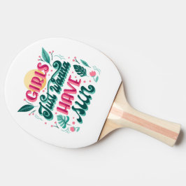 Ping Pong Raquete de pingue-pongue com a frase 