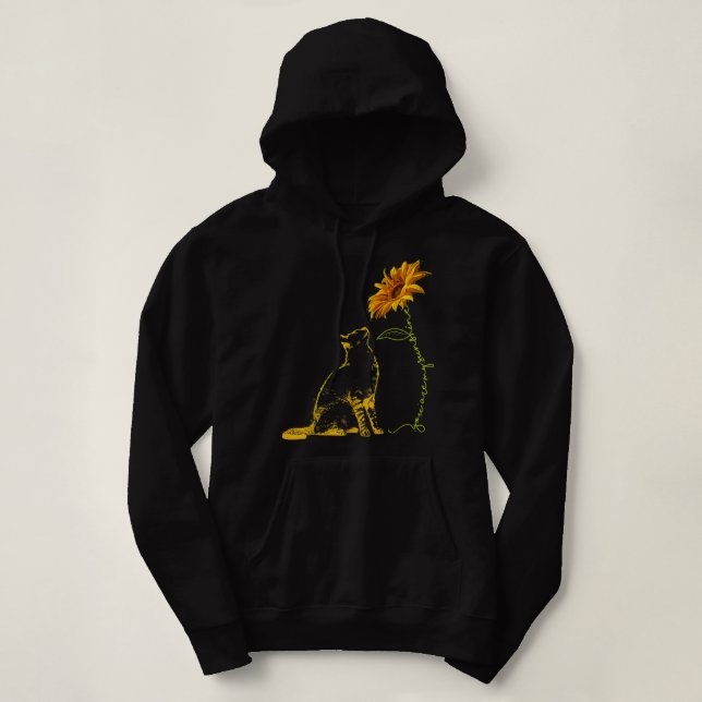 Pingando Gato Amarelo Sob Camisa De Girassol (Frente do Design)