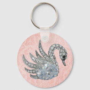 Pingente de Chaveiro Cisne Joia Rosa (017-003)