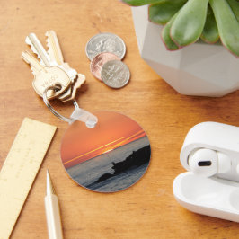 Pingente de chaveiro com botão de pôr do sol