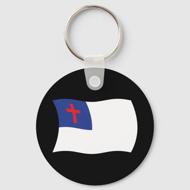 Pingente de chaveiro da bandeira da religião crist (Frente)