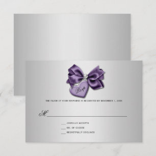 Pingente de Coração com Diamante Prata Roxo RSVP