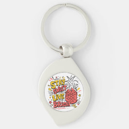 Pingente de Metal Abacaxi | Chaveiro Tropical Fofo