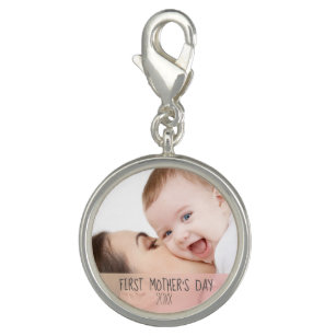 Pingente Foto personalizada da primeira mãe e bebê do Dia d