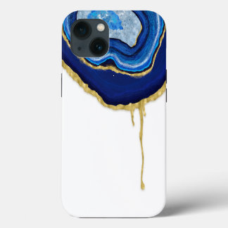Pingindo Azul de Sapphire e Agate Dourado