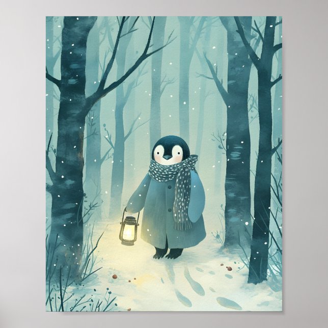 Pinguim Aconchegante – Poster de Arte para Berçári (Frente)