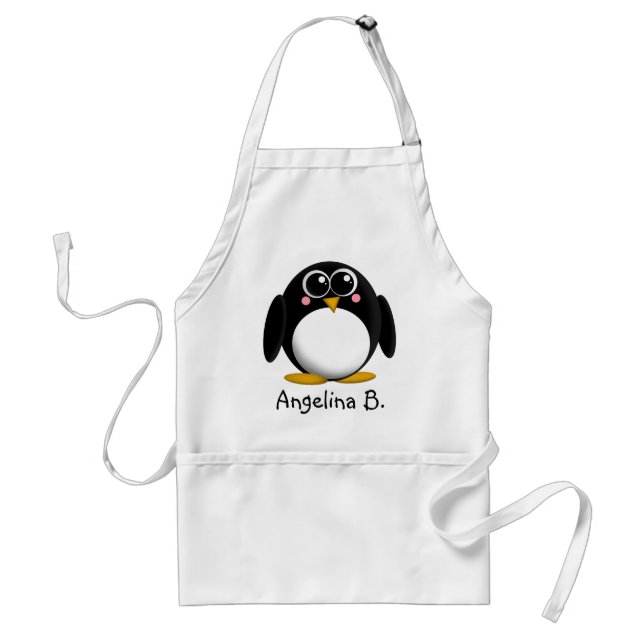 Pinguim adorável avental personalizado (Frente)