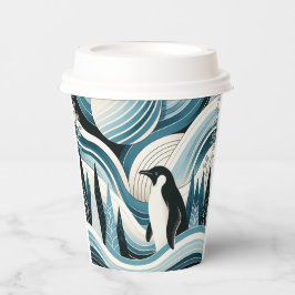 Pinguim Azul Do Céu Azul Na Floresta De Inverno Do