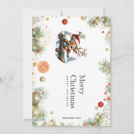 Pinguim de Natal adorável com cartão de apresentaç