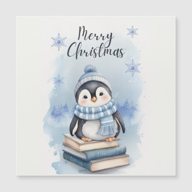 Pinguim de Natal em Aquarela (Frente)