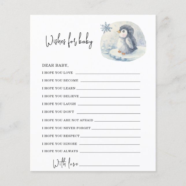 Pinguim - desejos de bebê (Frente)