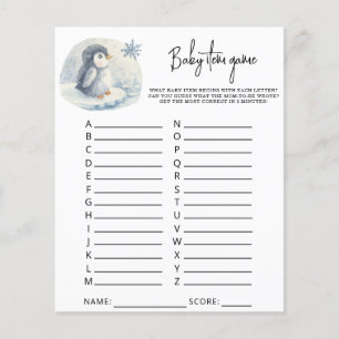 Pinguim - Jogo de Item Bebê. Jogo do chá de fralda