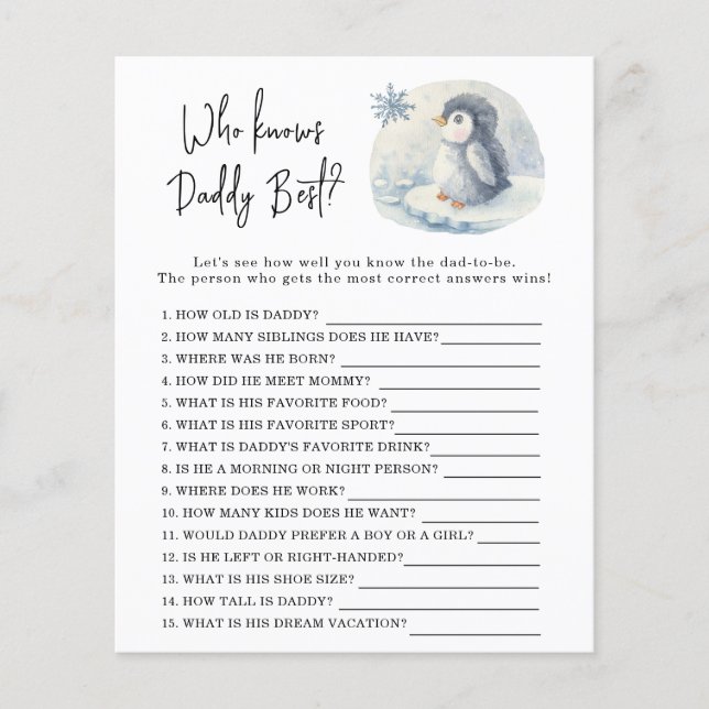 Pinguim - Jogo que conhece melhor o pai (Frente)