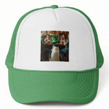 Pinguim no boné do pub