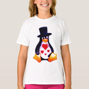 Pinguim no t-shirt do amor