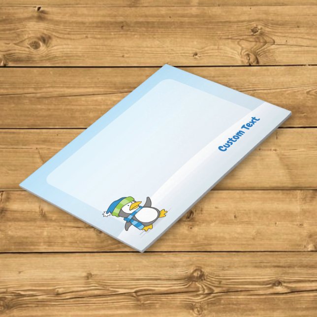 Pinguim pequeno andando na neve bloco de notas (Criador carregado)