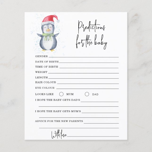 Pinguim - predições e conselhos (Frente)