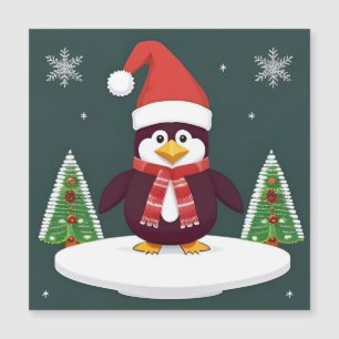 Pinguim Vermelho Festivo com Chapéu de Papai Noel