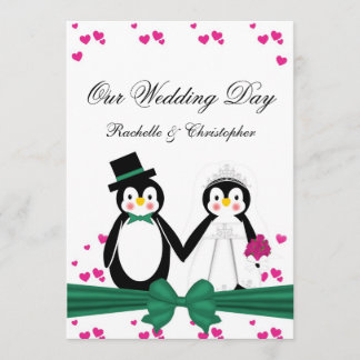 Pinguins bonitos noiva & PÁGINA dos convites do